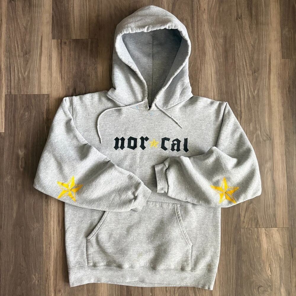 Vintage NorCal Skate Hoodie Men's Size S Y2K 2000s Gray Surf Star